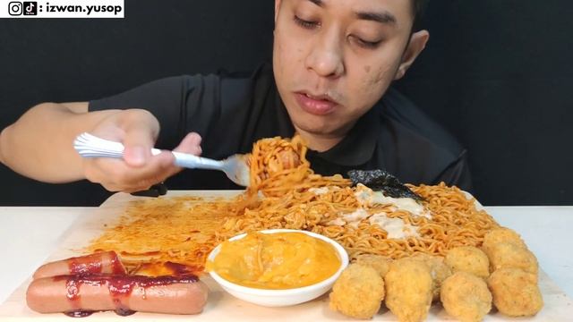 MUKBANG SAMYANG CHEESE Popcorn Chicken Sos Korea...Mukbang Asmr смотреть онлайн
