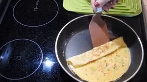 Омлет - Рулет за 10 мин. Быстрый Завтрак.  Omelette for Breakfast