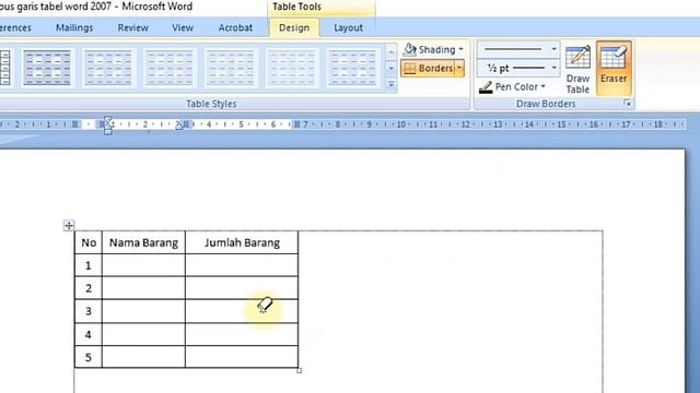 Cara menghapus garis tabel menggunakan eraser Microsoft word 2007 смотреть онлайн