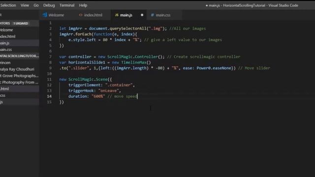 How to Horizontal Scrolling Animation | HTML, CSS & JavaScript | GSAP | SpeedCode