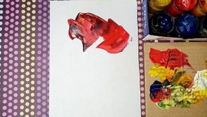 Цветы (гуашь, мастихин)