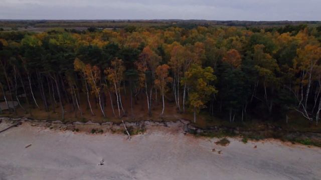 Осеннее побережье  Балтийского моря. С высоты птичьего полета. Калининградская область