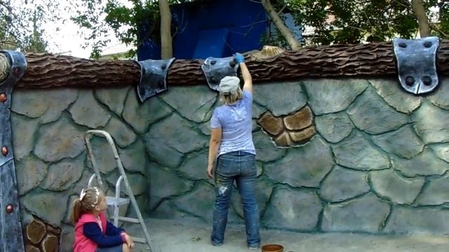 мастер класс покраска забора из арт бетона ..фасады смотреть онлайн