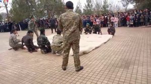 Muborak tumani 7-maktab o'quvchilari tomonidan tayorlangan  Men albata harbiy bo'laman digan tadbir