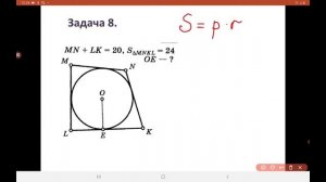 Геометрия. Решение задач по теме «Вписанная и описанная окружности»