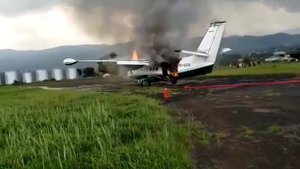 Самолет Л-410 сгорел на рулении