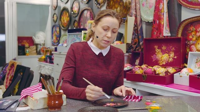 Урок по жостовской росписи по металлу. Мастер-класс #12
