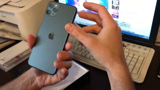 Серый Iphone 11 Pro Max распаковка. смотреть онлайн