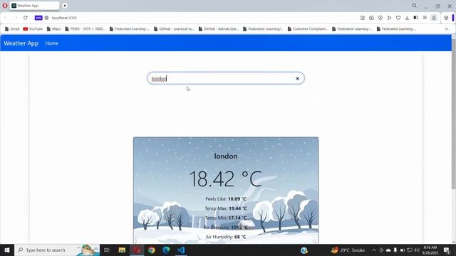 Build Weather App in React JS  Using OpenWeatherMap API