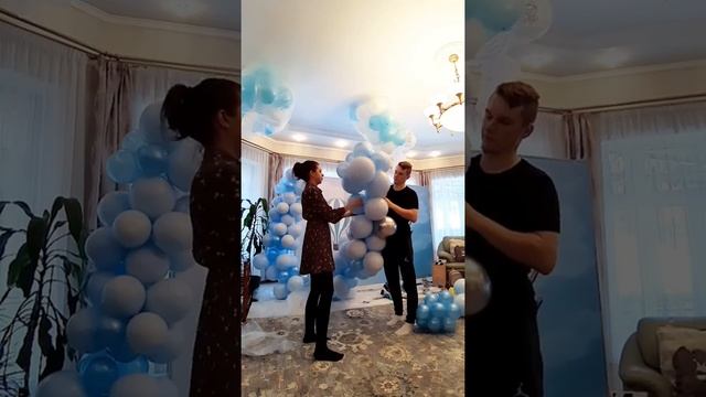 Как сделать фотозону своими руками дома размером 2x3 / Фотозона для мальчика 2на3 на 1 годик #short