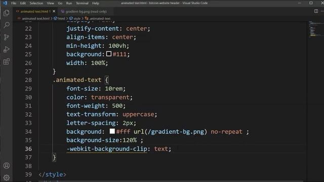 Animation text background using html and css