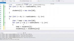 Dynamic 2D char arrays - solved example