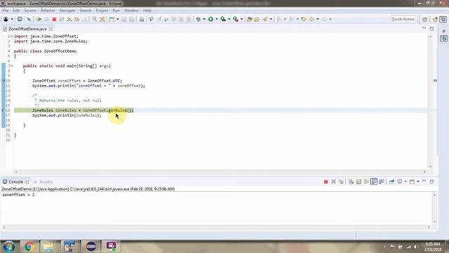 How to use getRules method of ZoneOffset Class? | Java 8 Date and Time
