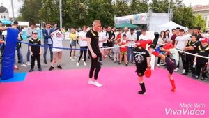 Бой девочки против мальчика .Кикбоксинг. Olympic fest 2019 .