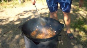 Чахохбили Грузинское из Говядины!!!Мясо тушеное с овощами в казане на костре!!!