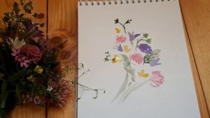 Как нарисовать ОТКРЫТКУ С ЦВЕТАМИ акварелью.  Урок рисования для новичков