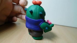 Спайк из полимерной глины. Бравл старс. SPIKE/BROWL STARS/Brawl Stars clay art