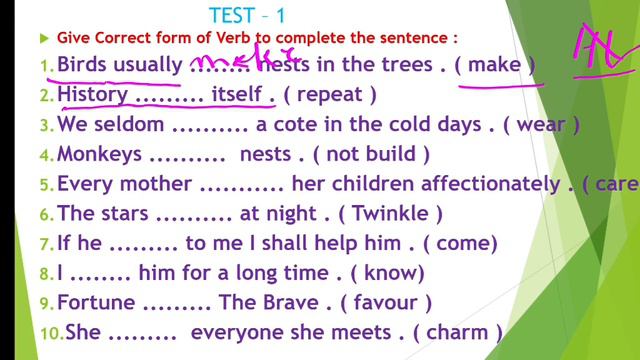 CORRECT FORM OF VERB | PRESENT INDEFINITE TENSE | ADVERBS PRESENT SIMPLE | EXERCISE TEST OF PRESENT смотреть онлайн