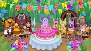 Слайд шоу в стиле Лунтик дочери Викули на день рождения из фото