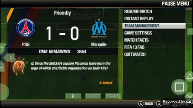 PSG X Marseille FIFA 13 PSP Jogo da ligue 1 смотреть онлайн