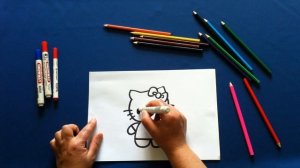 Уроки рисования. Как нарисовать Хелло Китти . Как нарисовать хелло кити . Как нарисовать хело кити