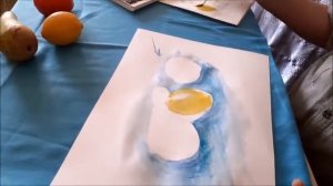 1 класс  этюд акварелью фруктов, овощей