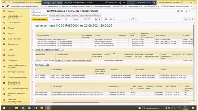 Основные объекты 1С для бюджетирования  Правила получения фактических данных
