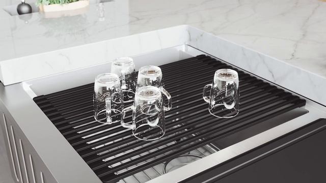 VIGO Oxford Stainless Steel Farmhouse Kitchen Sink Workstation With Accessories смотреть онлайн