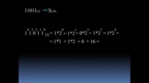 Перевод двоичных чисел в десятичные.