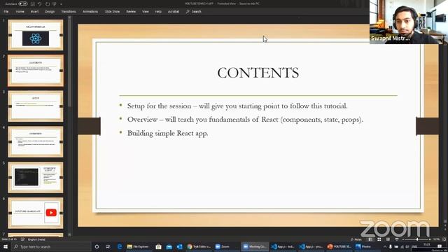 Day 1 (Session 2)- “REACT (Web Development)” by Mr. Swapnil Mistry