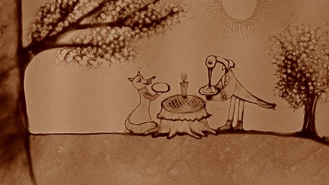 Лиса и Журавль. "Песочные сказки из бабушкиного сундучка". смотреть онлайн