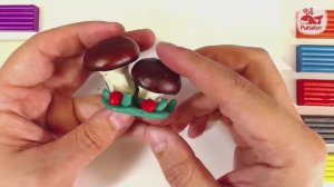 Лепим грибочки из КАШТАНОВ И ПЛАСТИЛИНА!