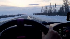 20220324 183227 Северная трасса Новый Уренгой Салехард  Состояние трассы недалеко от Салехарда