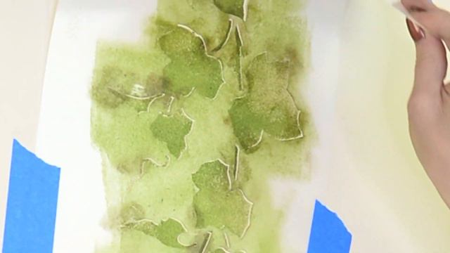 Stenciled Ivy Accent Wall Using Cutting Edge Stencils English Ivy Wall Stencil! смотреть онлайн