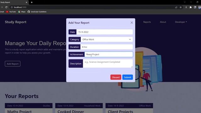studyReport | React JS Project | React Components | Frontend Project #react #reactjs #reactjsprojec