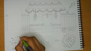 How to Draw Diwali Festival Celebration Easy | Diwali Drawing And Colouring Tutorial For Beginners