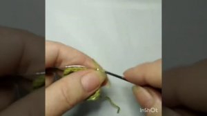 Листик + веточка для розы. Вяжем крючком