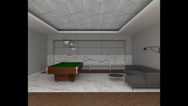 Фибролит и мрамор в бильярдной/ Billiard room design смотреть онлайн