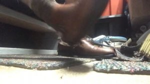 Wrecking My Sz 11 Dockers Dress Shoes - Shredding Them!