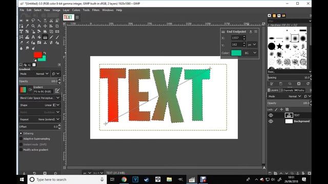 How to gradient text in gimp смотреть онлайн