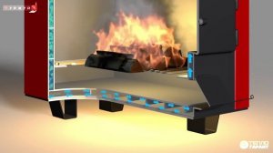 Буржуй К  Котёл пиролизный. Процесс горения