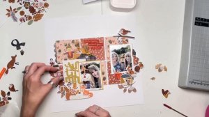 Autumn Scrapbook Layout with Grid Design using Acorn Lane by Simple Stories for GoGo Getaway