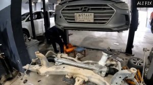 замена рулевой рейки - ось CV ( приводной вал ) ... hyundai elantra #подвеска #ходовая