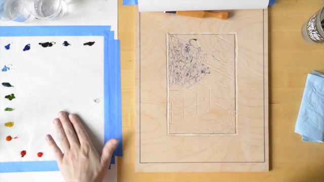 White Line Woodblock Printing: Printmaking at Home with no Press смотреть онлайн