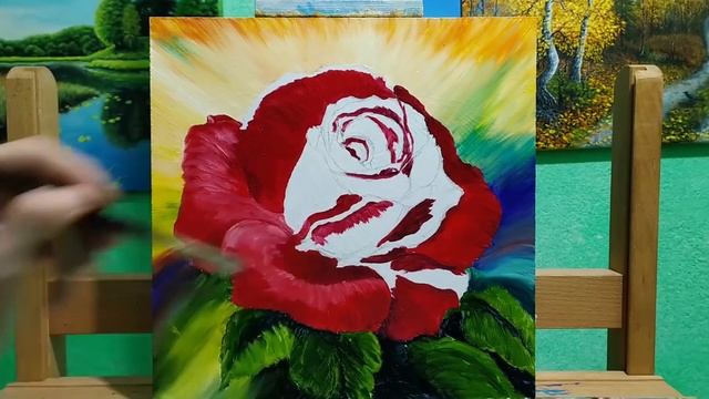 Как написать розу маслом|Oil Painting Time Lapse rose oil смотреть онлайн