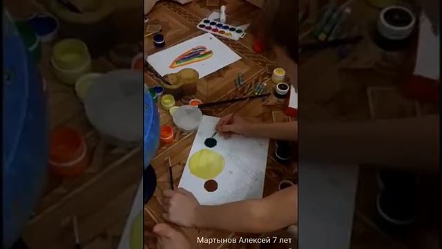 КОСМОС И СОЛНЕЧНАЯ СИСТЕМА РИСУЕМ КРАСКАМИ И ГУАШЬЮ. ДЕНЬ КОСМОНАВТИКИ. смотреть онлайн