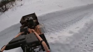 часть 2 ОФРОЛД НА САМОДЕЛЬНОМ СНЕГОХОДЕ ИЗ МОТОБЛОКА !!! Замеры максималки ! езда по оврагам !!!