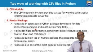 Data Sources, Data Files, and Datasets Data File Formats and CSV by Dr. MV Krishna Rao