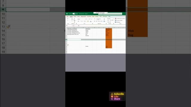 #15 - Excel Tips & Tricks - Adjusting a Worksheet - Inserting /Deleting ROW(s)