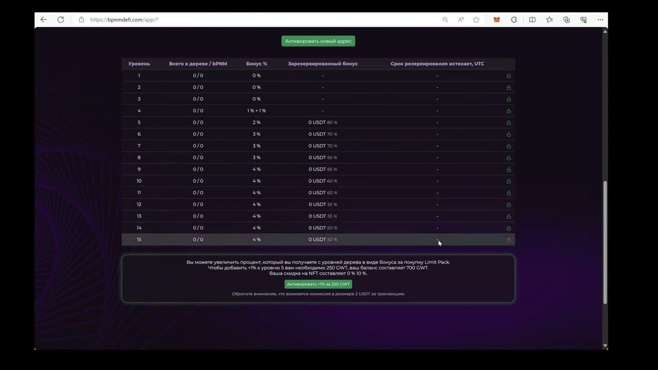 Обзор личного кабинета нового децентрализованного финансового продукта  BPNM